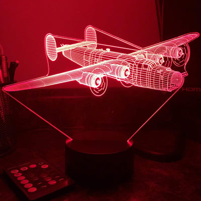 B-24 "Liberator" Bomber - 3D Optical Illusion Lamp - carve-craftworks-llc