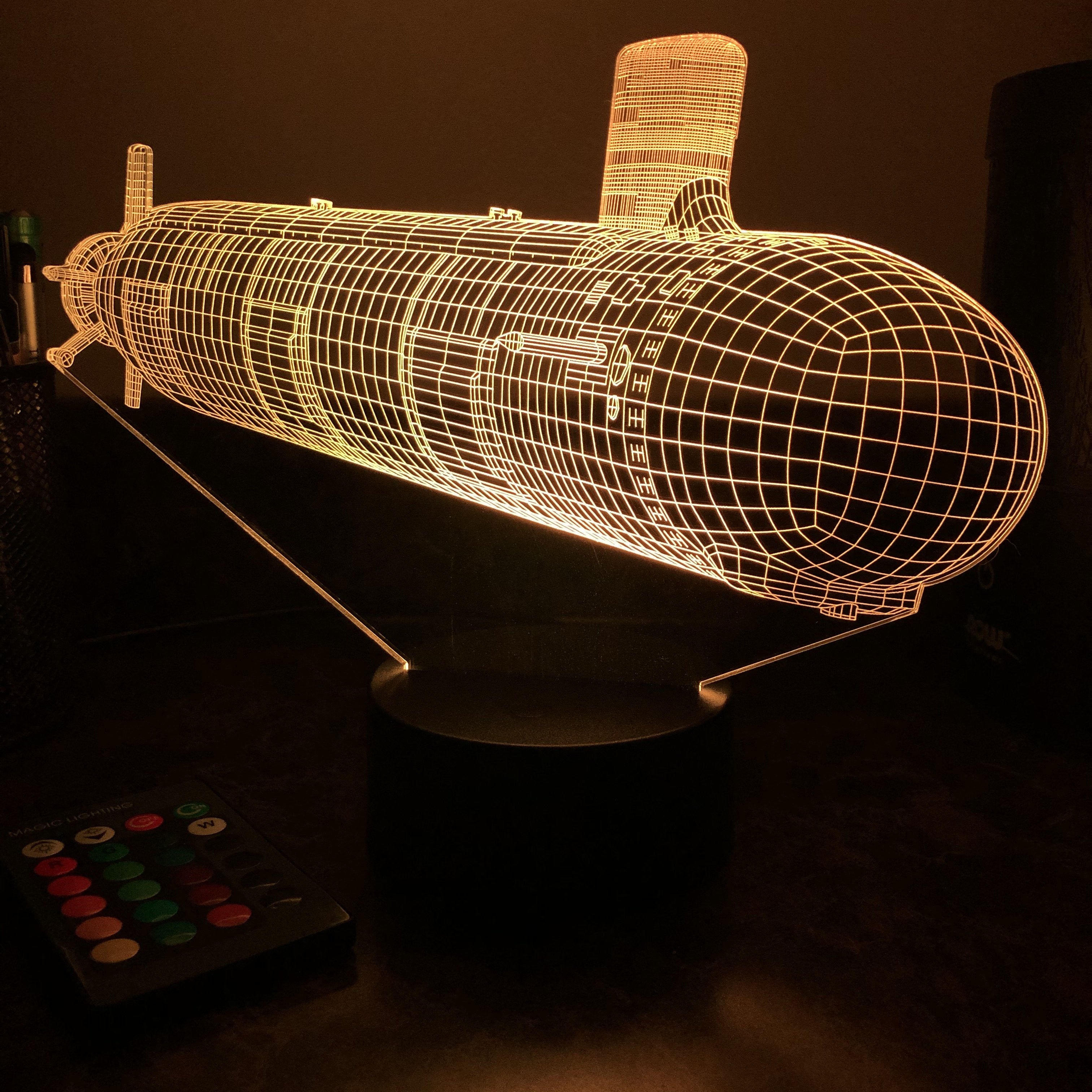US Navy Virginia Class Submarine - 3D Optical Illusion Lamp