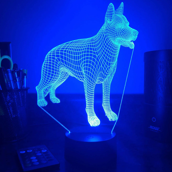 German Shepherd Dog  - Animal - 3D Optical Illusion Lamp - carve-craftworks-llc
