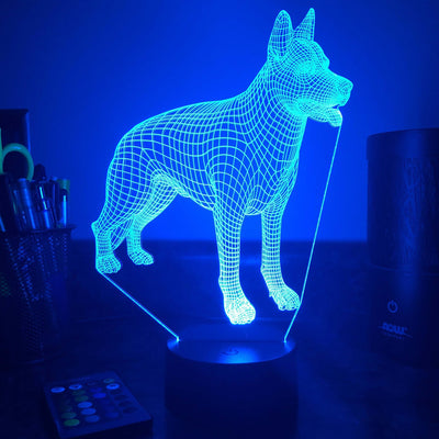 German Shepherd Dog  - Animal - 3D Optical Illusion Lamp - carve-craftworks-llc