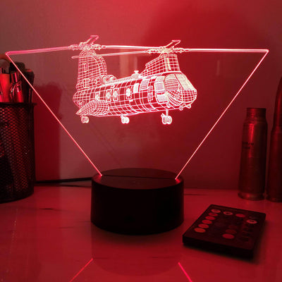 CH-46 Sea Knight - 3D Optical Illusion Lamp - carve-craftworks-llc