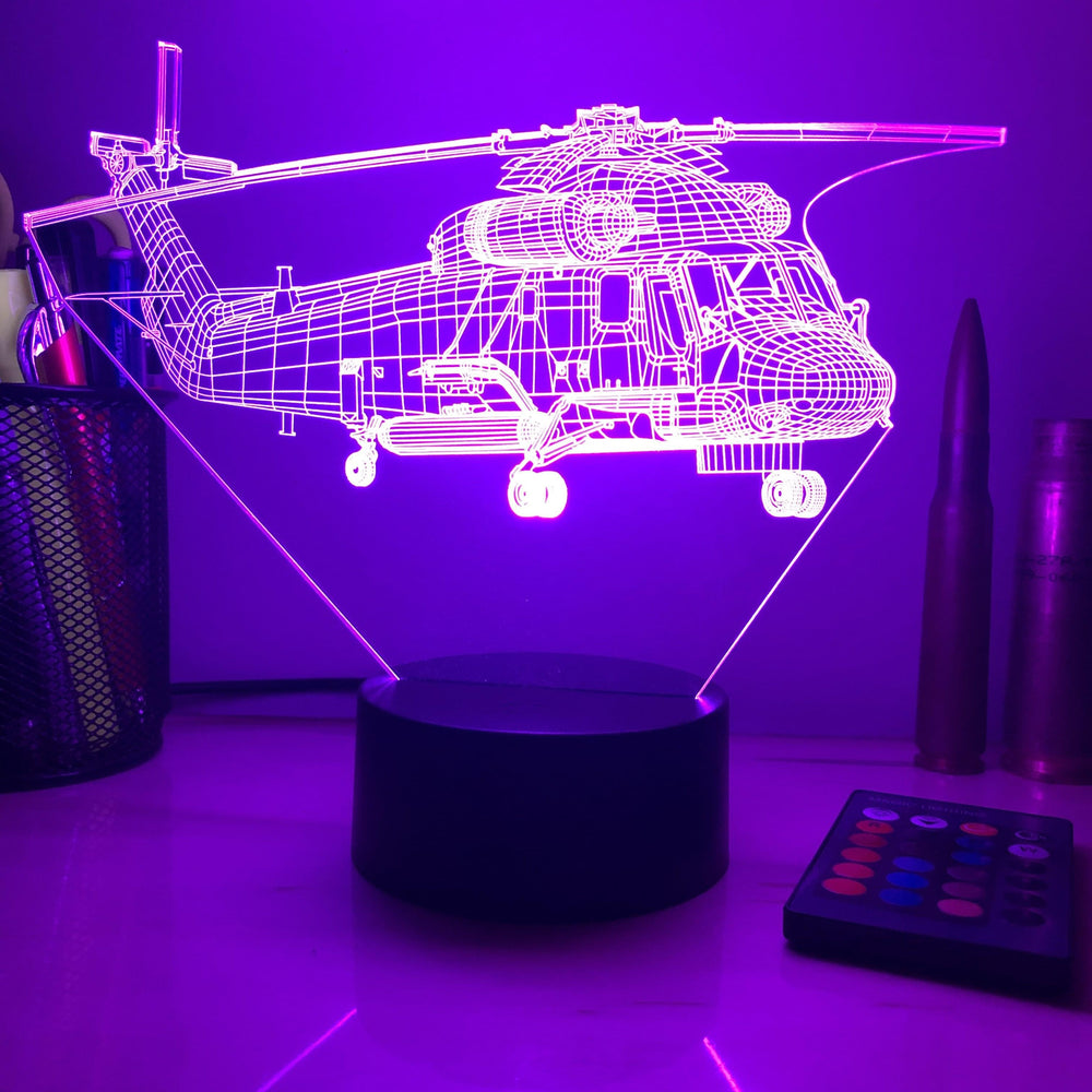 SH-2 Seasprite - 3D Optical Illusion Lamp - carve-craftworks-llc