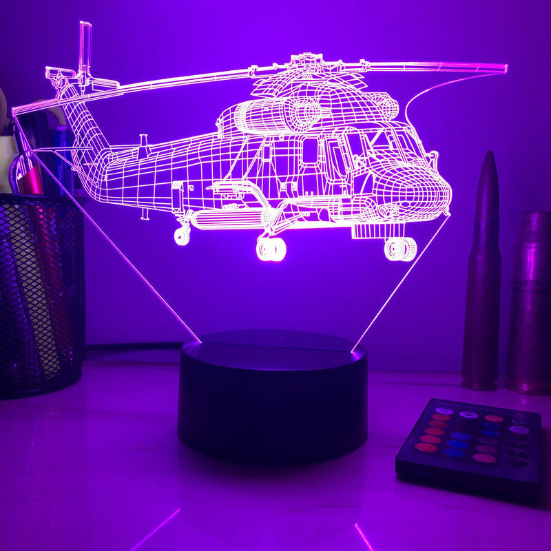 SH-2 Seasprite - 3D Optical Illusion Lamp - carve-craftworks-llc