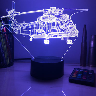 SH-2 Seasprite - 3D Optical Illusion Lamp - carve-craftworks-llc
