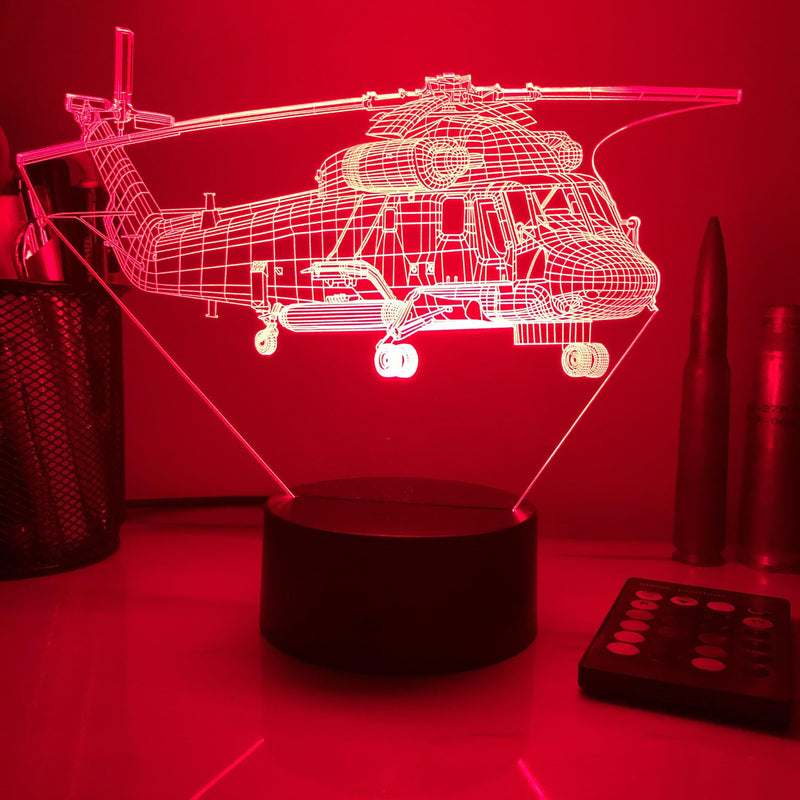 SH-2 Seasprite - 3D Optical Illusion Lamp - carve-craftworks-llc