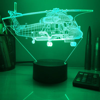 SH-2 Seasprite - 3D Optical Illusion Lamp - carve-craftworks-llc