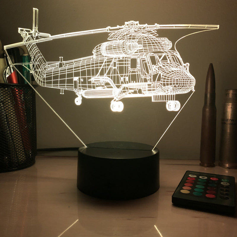 SH-2 Seasprite - 3D Optical Illusion Lamp - carve-craftworks-llc