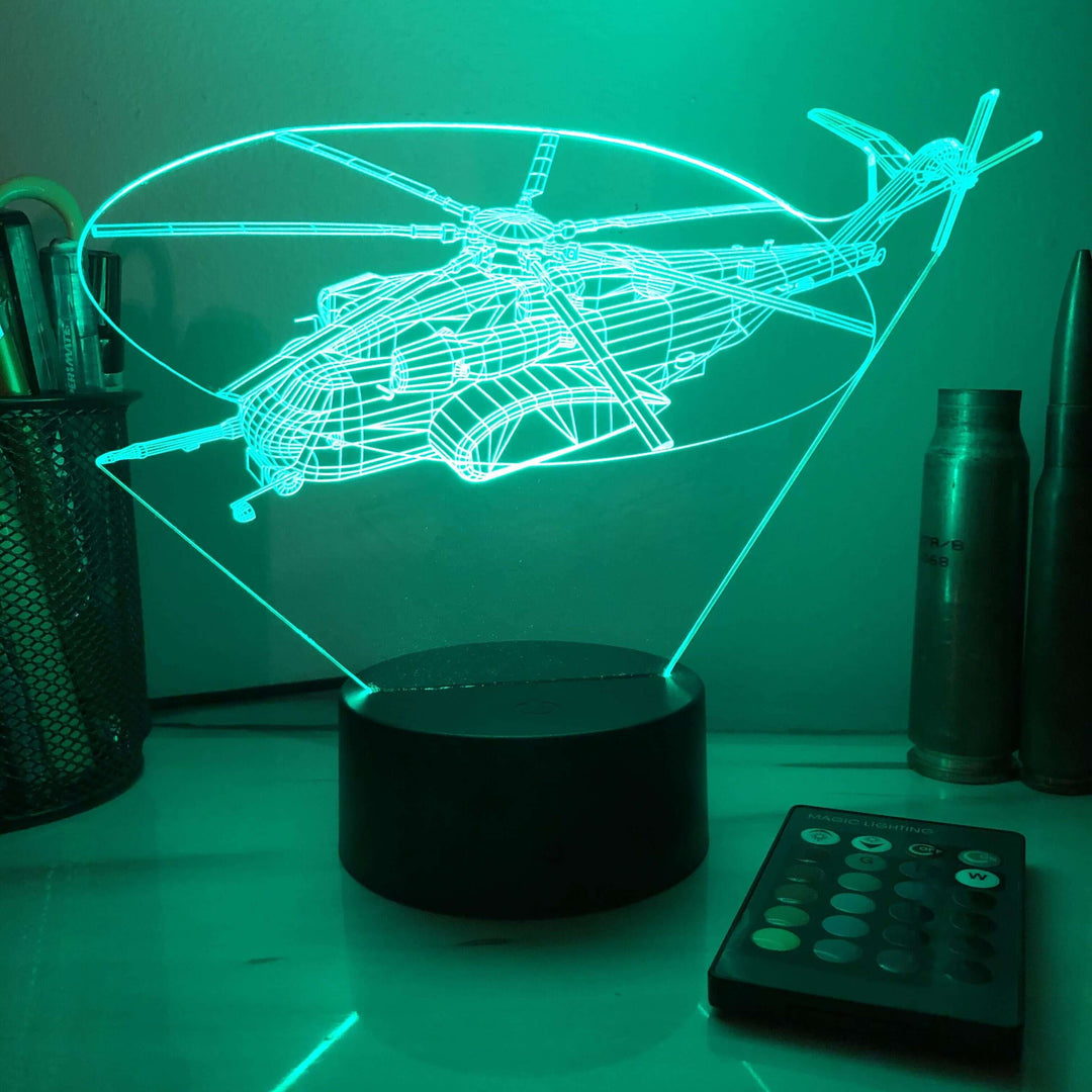 MH-53E Sea Dragon - 3D Optical Illusion Lamp - carve-craftworks-llc