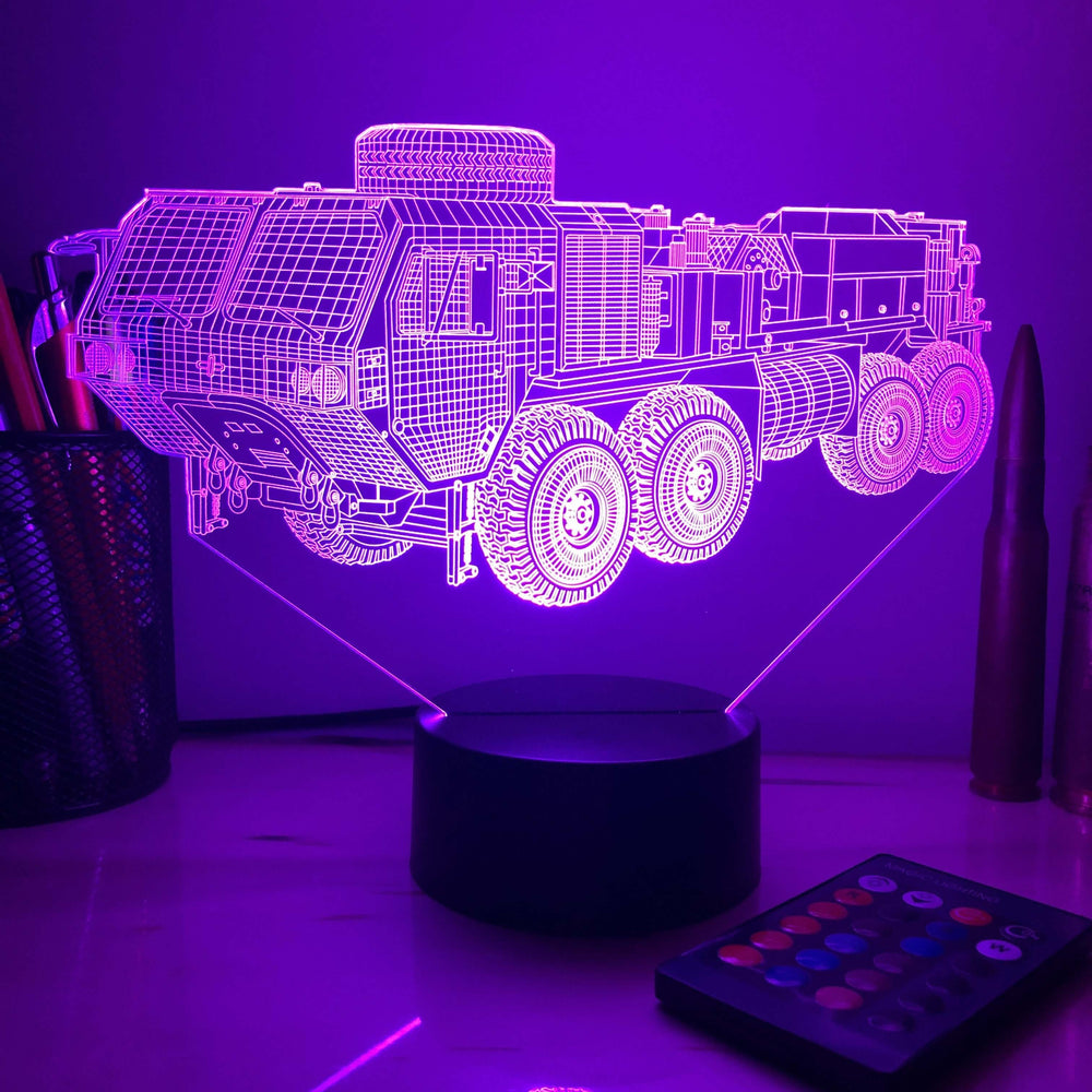 M984A4 HEMTT Wrecker  - 3D Optical Illusion Lamp - carve-craftworks-llc