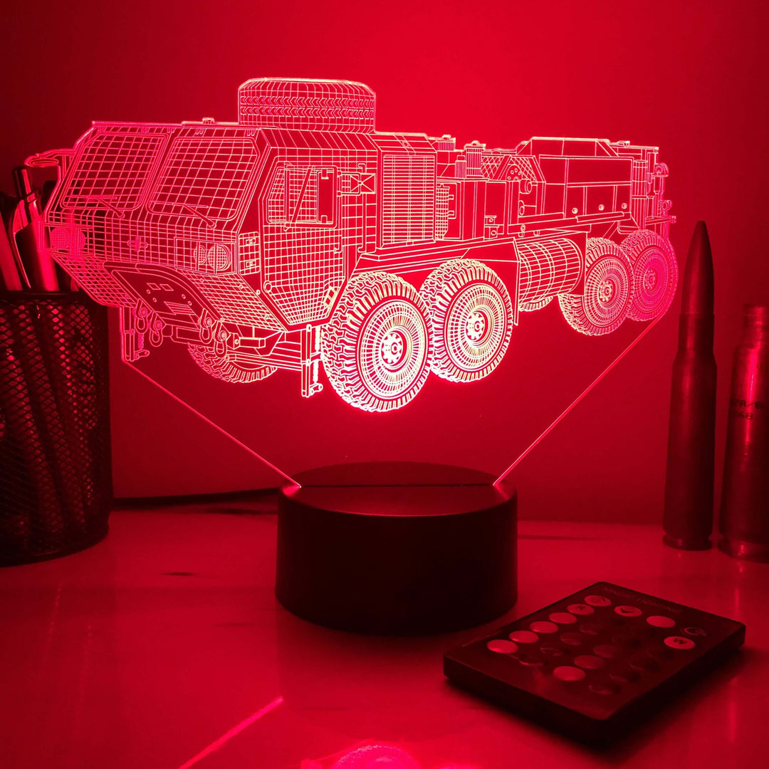 M984A4 HEMTT Wrecker  - 3D Optical Illusion Lamp - carve-craftworks-llc
