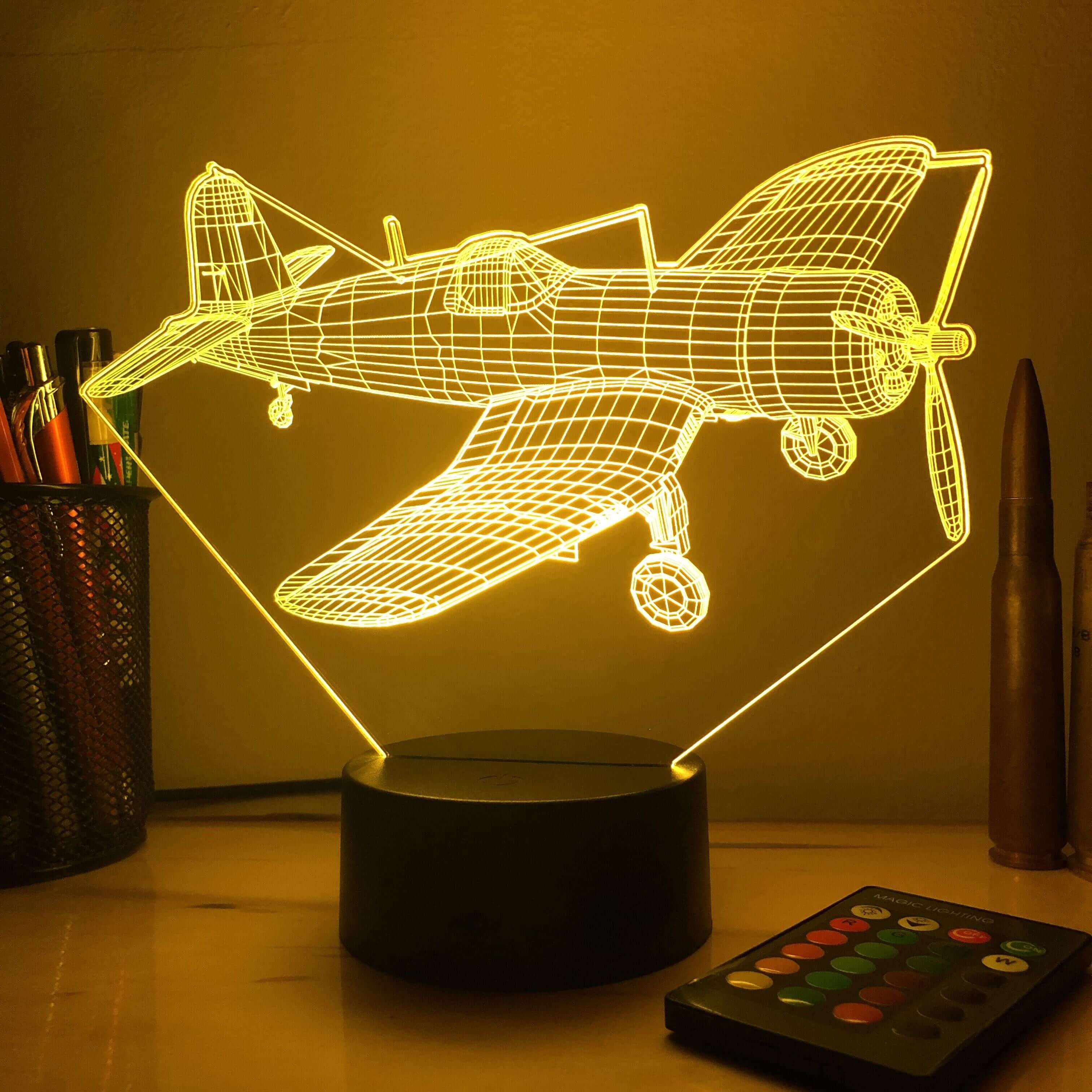 F4U Corsair Fighter Plane 3D Optical Illusion Lamp