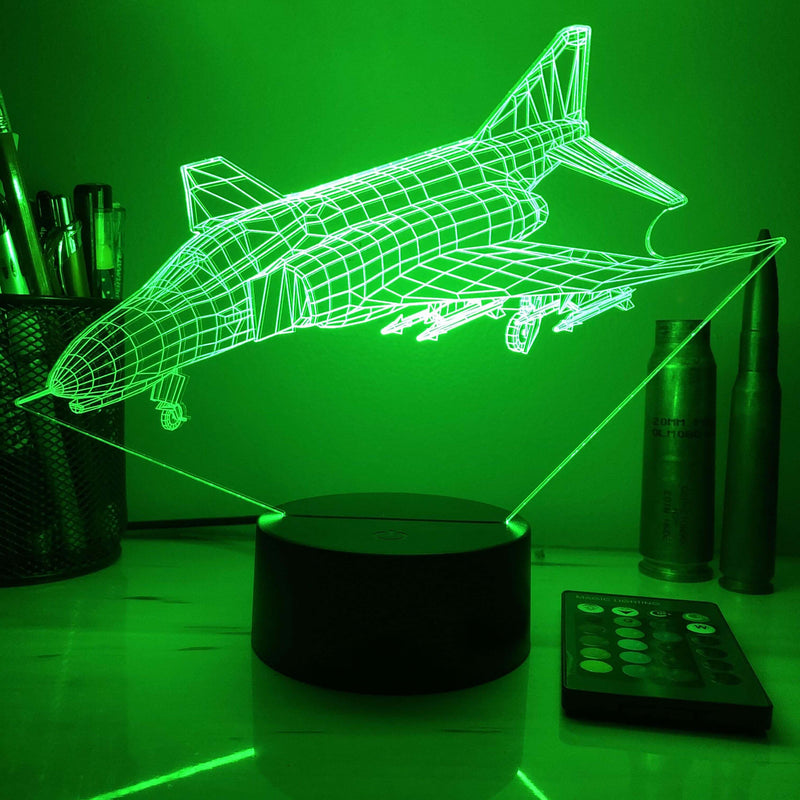 F-4 Phantom II Jet - 3D Optical Illusion Lamp - carve-craftworks-llc