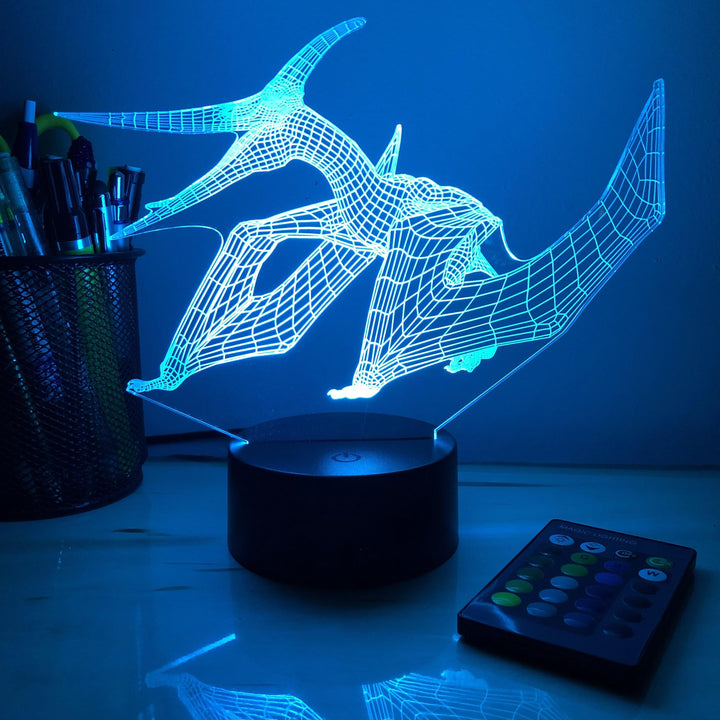 Pteradon Dinosaur - 3D Optical Illusion Lamp - carve-craftworks-llc