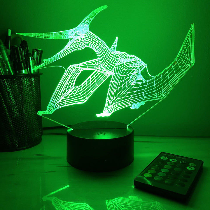 Pteradon Dinosaur - 3D Optical Illusion Lamp - carve-craftworks-llc