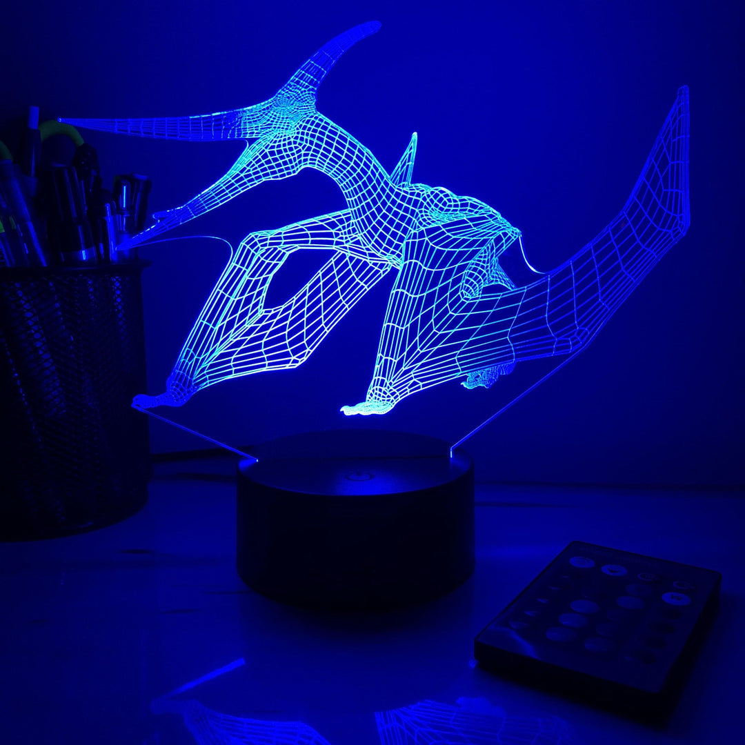 Pteradon Dinosaur - 3D Optical Illusion Lamp - carve-craftworks-llc