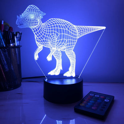 Pachy Dinosaur - 3D Optical Illusion Lamp - carve-craftworks-llc