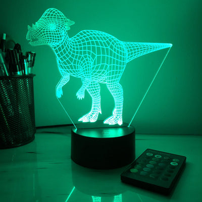 Pachy Dinosaur - 3D Optical Illusion Lamp - carve-craftworks-llc