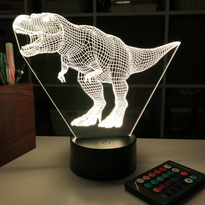 Tyrannosaurus Rex Dinosaur (2) - 3D Optical Illusion Lamp - carve-craftworks-llc