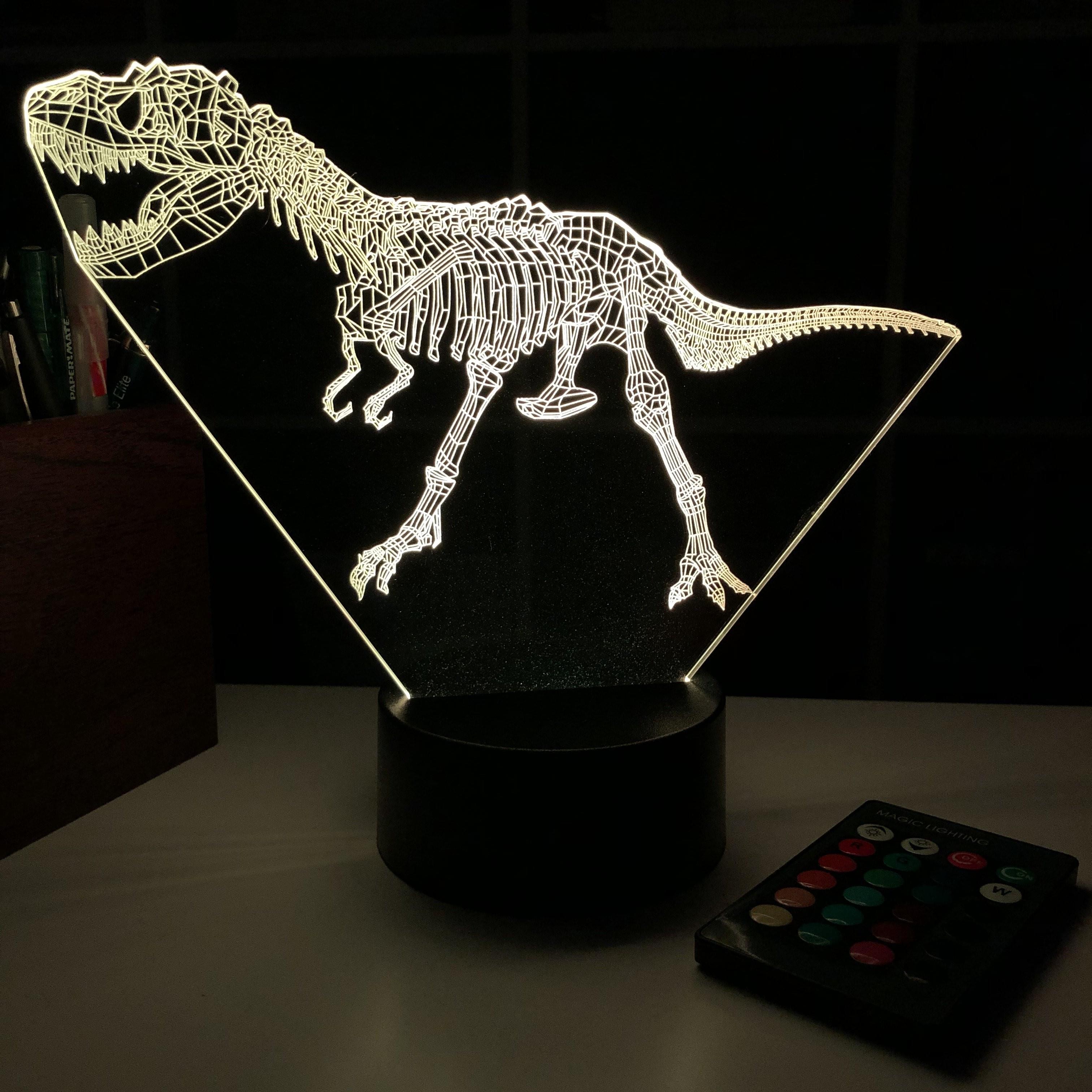 Tyrannosaurus Rex Dinosaur Bones - 3D Optical Illusion Lamp