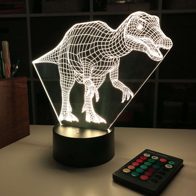 Baryonyx Dinosaur - 3D Optical Illusion Lamp - carve-craftworks-llc