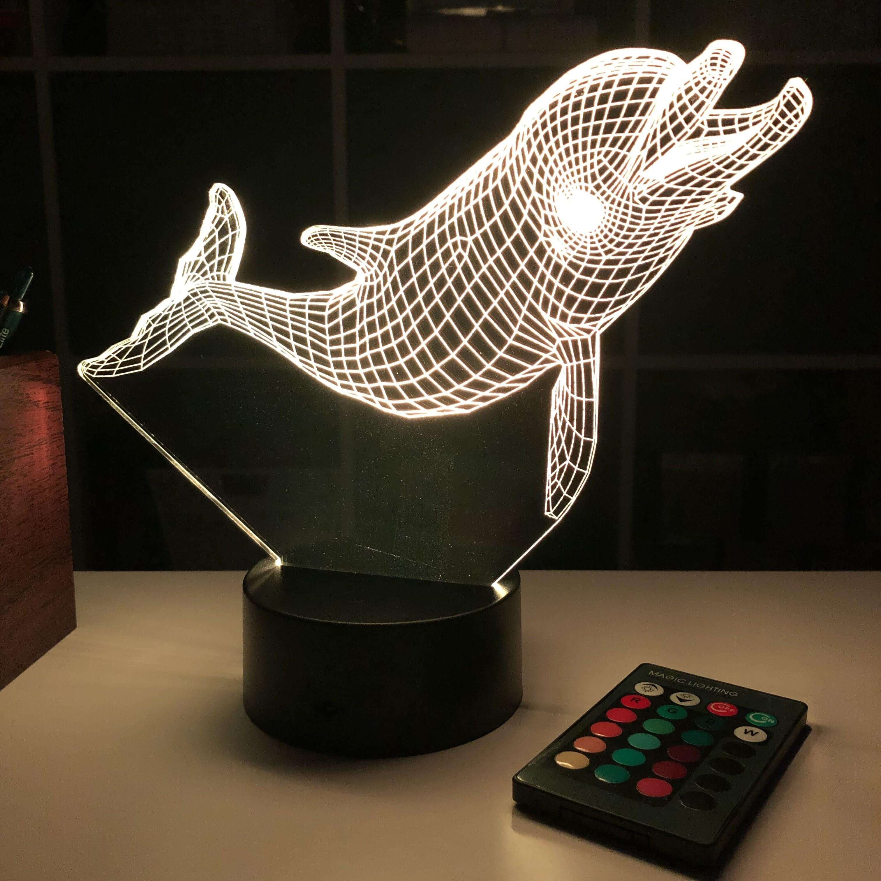 Dolphin 3d illusion lamp discount