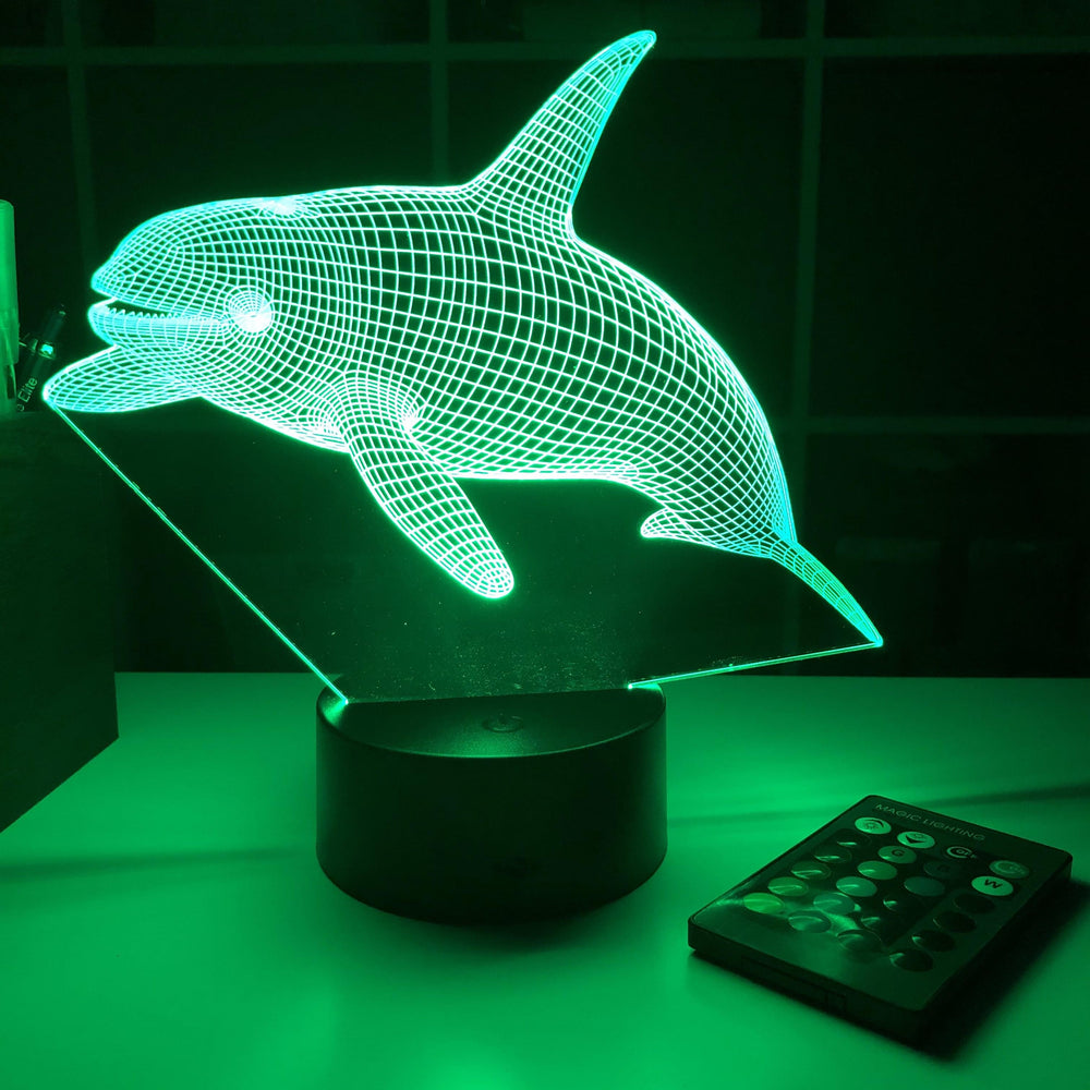 Orca Killer Whale (2)  - Animal - 3D Optical Illusion Lamp - carve-craftworks-llc