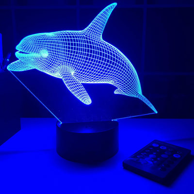 Orca Killer Whale (2)  - Animal - 3D Optical Illusion Lamp - carve-craftworks-llc