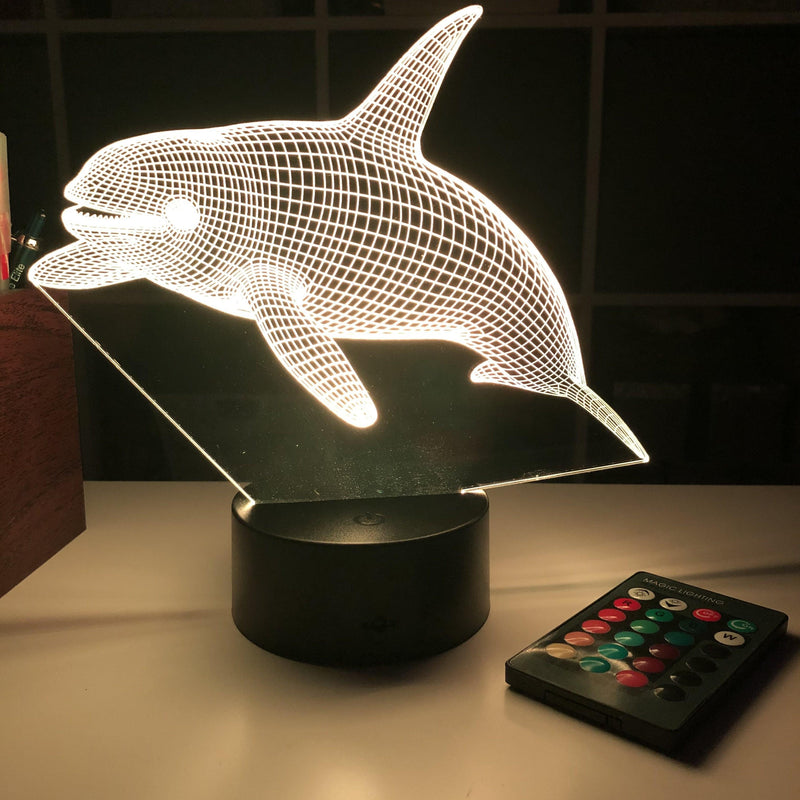 Orca Killer Whale (2)  - Animal - 3D Optical Illusion Lamp - carve-craftworks-llc