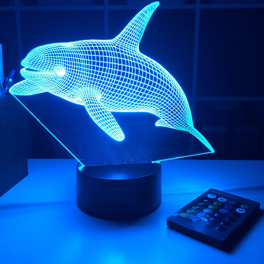 Orca Killer Whale (2)  - Animal - 3D Optical Illusion Lamp - carve-craftworks-llc