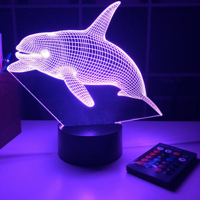 Orca Killer Whale (2)  - Animal - 3D Optical Illusion Lamp - carve-craftworks-llc