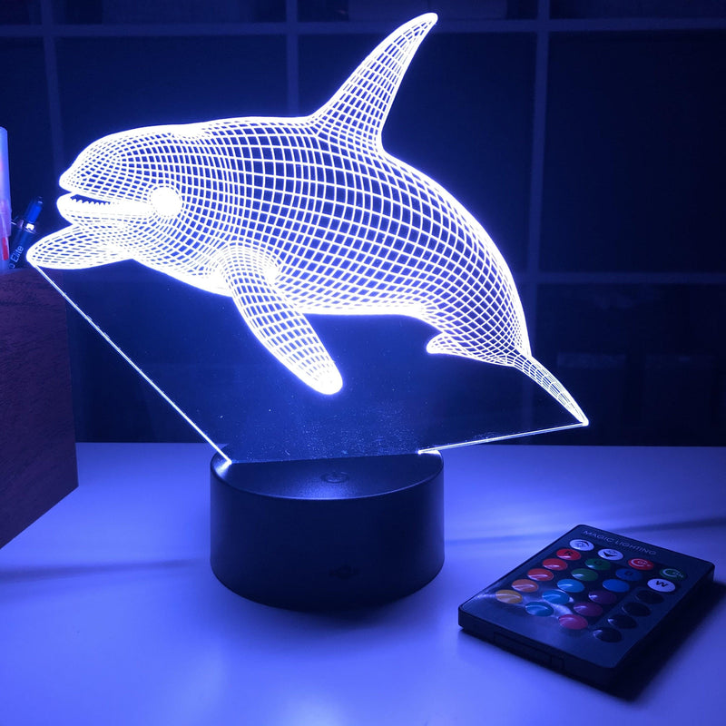 Orca Killer Whale (2)  - Animal - 3D Optical Illusion Lamp - carve-craftworks-llc