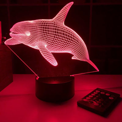 Orca Killer Whale (2)  - Animal - 3D Optical Illusion Lamp - carve-craftworks-llc