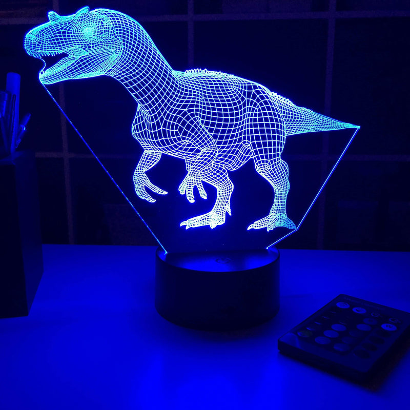 Allosaurus Dinosaur - 3D Optical Illusion Lamp - carve-craftworks-llc