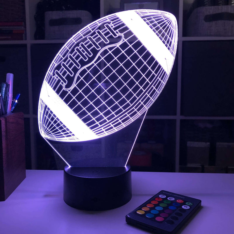 Football Personalized - 3D Optical Lamp - carve-craftworks-llc