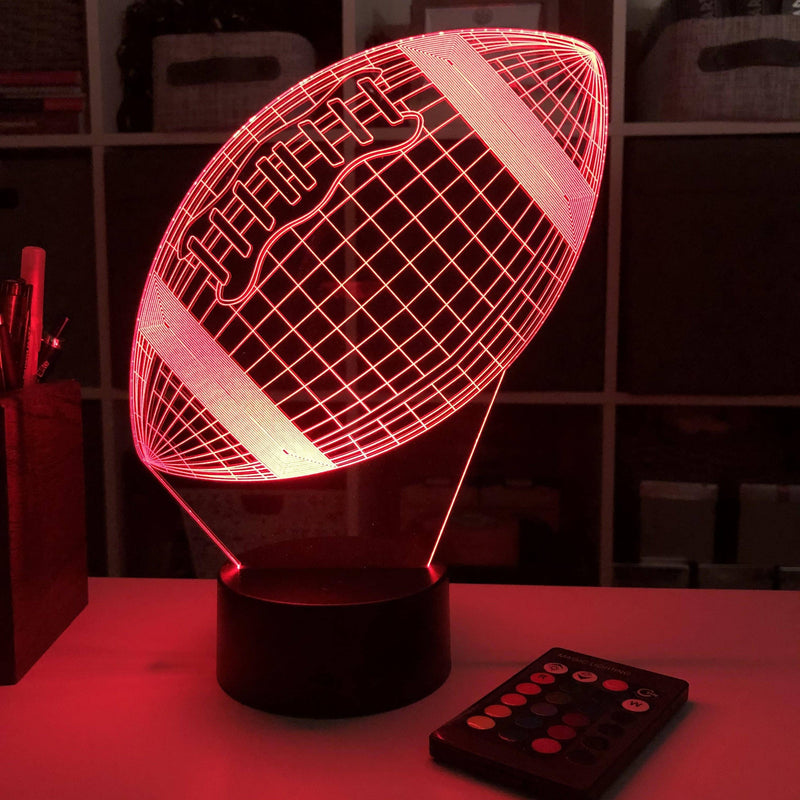 Football Personalized - 3D Optical Lamp - carve-craftworks-llc