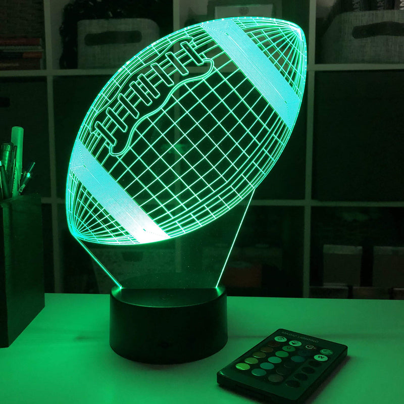 Football Personalized - 3D Optical Lamp - carve-craftworks-llc