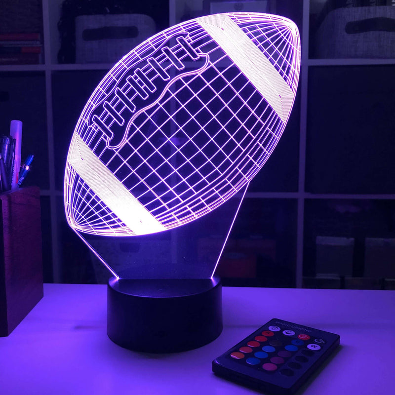 Football Personalized - 3D Optical Lamp - carve-craftworks-llc