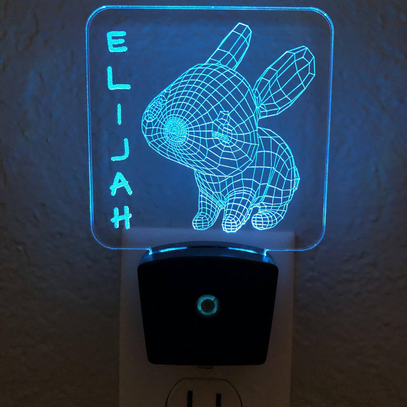 Add a name - Bunny Rabbit Night Light - carve-craftworks-llc