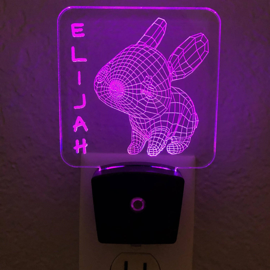 Add a name - Bunny Rabbit Night Light - carve-craftworks-llc