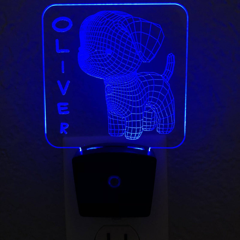 Add a name - Puppy Dog Night Light - carve-craftworks-llc