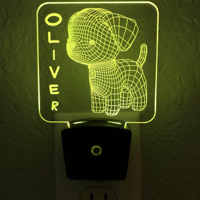 Add a name - Puppy Dog Night Light - carve-craftworks-llc