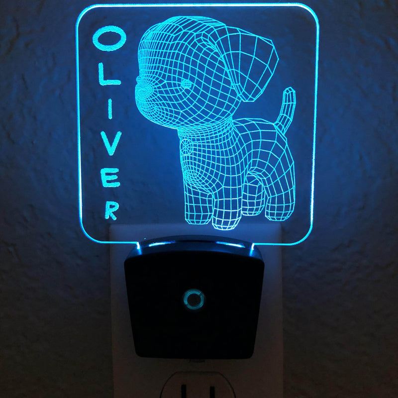 Add a name - Puppy Dog Night Light - carve-craftworks-llc