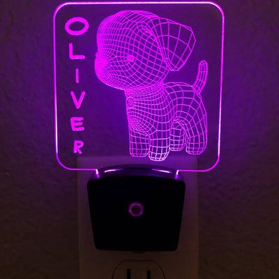 Add a name - Puppy Dog Night Light - carve-craftworks-llc