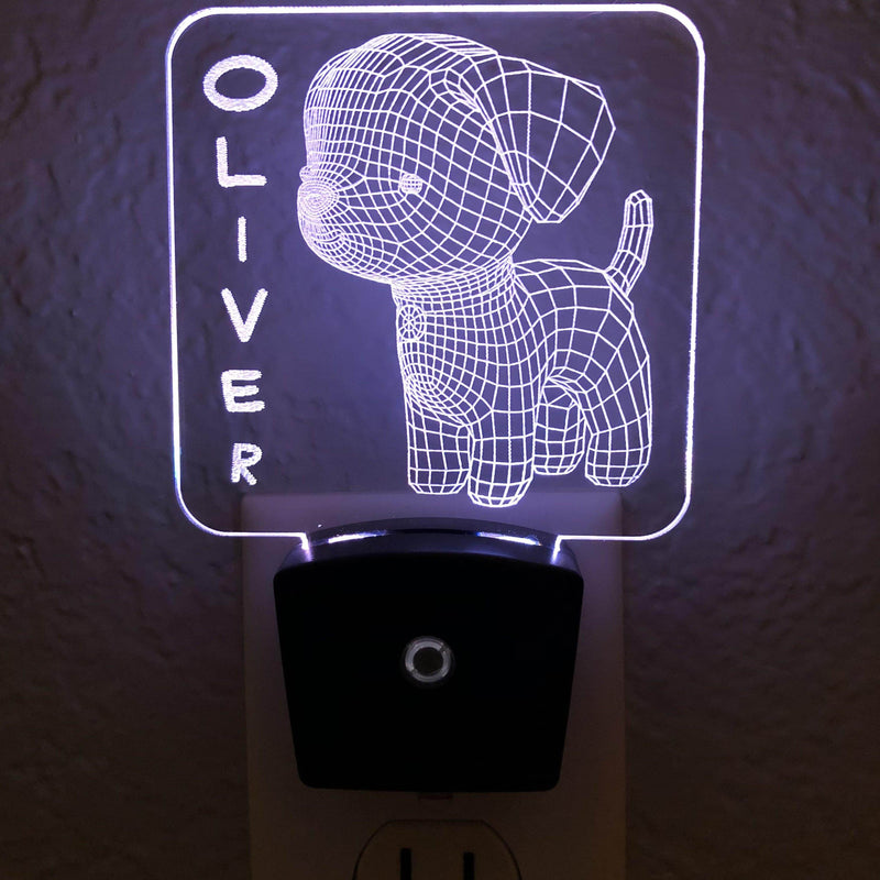 Add a name - Puppy Dog Night Light - carve-craftworks-llc