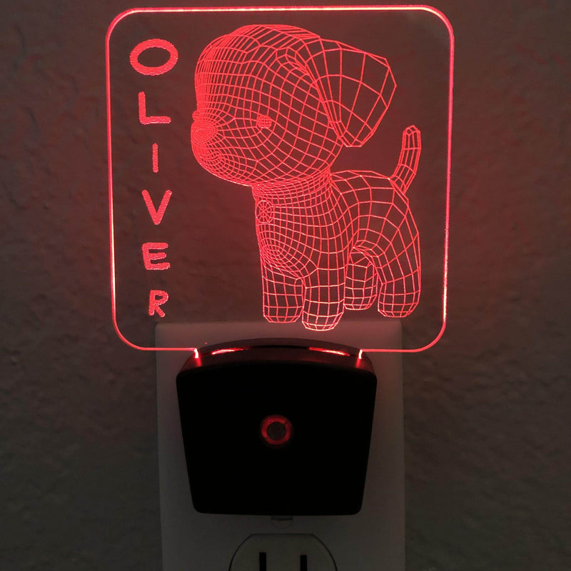Add a name - Puppy Dog Night Light - carve-craftworks-llc