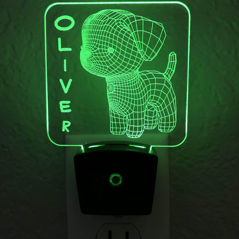 Add a name - Puppy Dog Night Light - carve-craftworks-llc