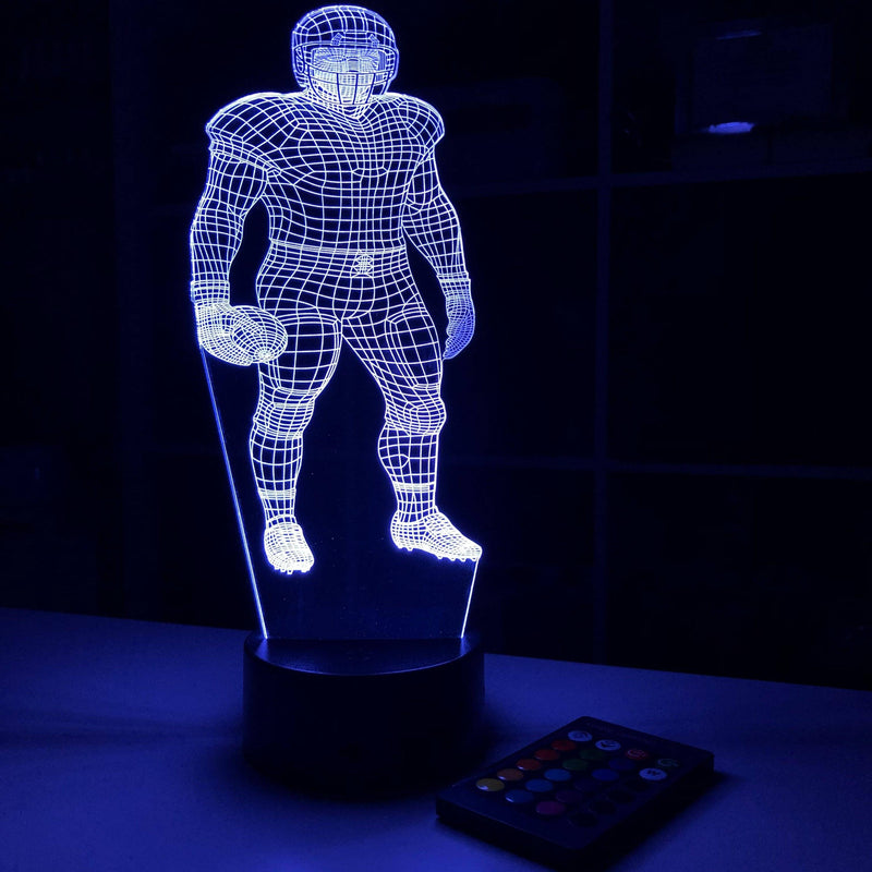 Football Player Personalized  - 3D Optical Illusion Lamp - carve-craftworks-llc