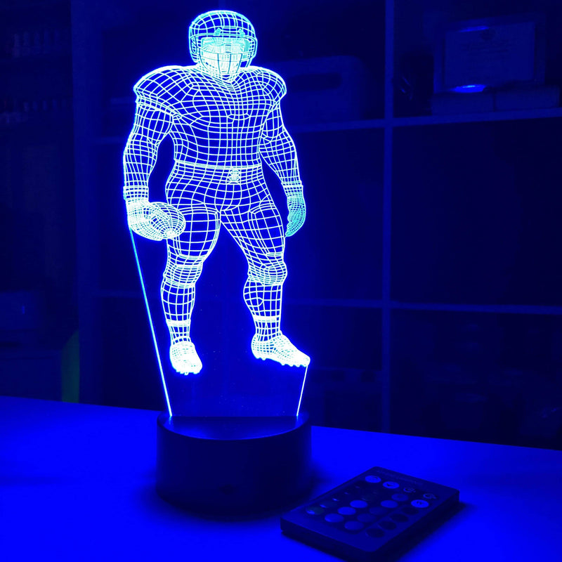 Football Player Personalized  - 3D Optical Illusion Lamp - carve-craftworks-llc