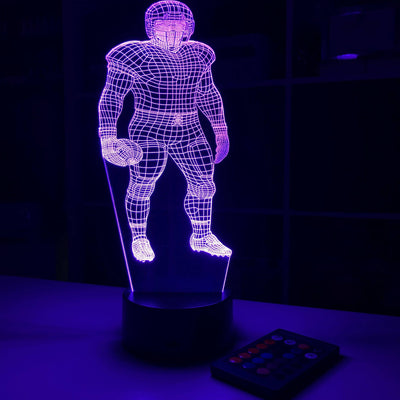 Football Player Personalized  - 3D Optical Illusion Lamp - carve-craftworks-llc