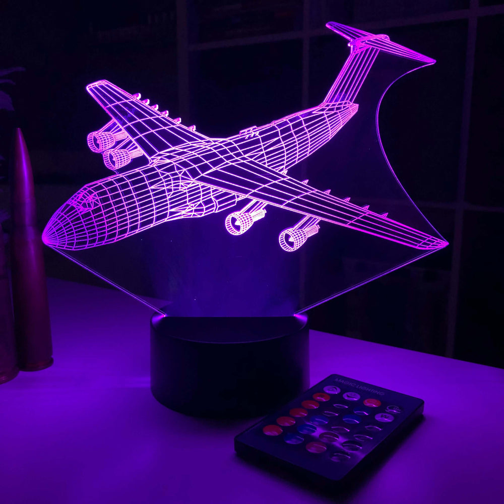 C-5 Transport Plane - 3D Optical Illusion Lamp - carve-craftworks-llc